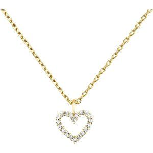 Women 14K Gold Plated Cubic Zirconia Heart Cute Dainty Love Pendant Necklaces